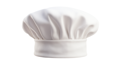 Professional chef's toque hat symbolizing culinary expertise and kitchen mastery for food service brands isolated on white or transparent png.