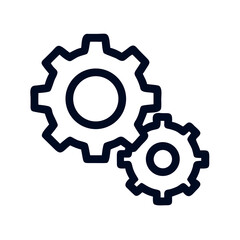 Obraz premium Gears icon in minimalist style with simple black outline design 