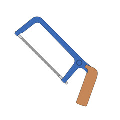kids drawing Vector illustration small hand saw cartoon isolated