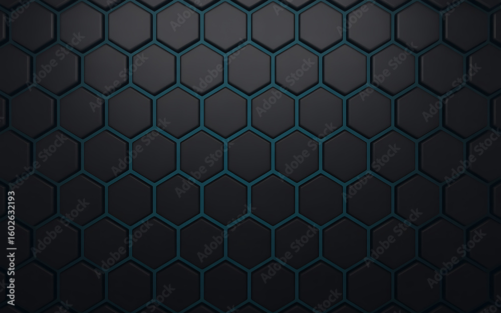 Poster dark hexagonal pattern background with subtle gradient and textured surface