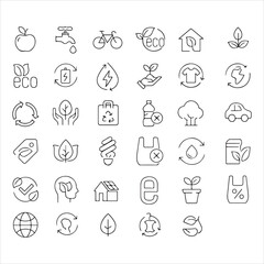eco lifestyle icon set