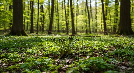 Fototapeta premium Forest floor plants
