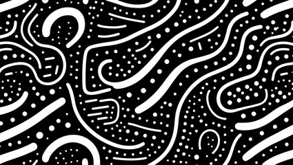 Obraz premium Monochrome Motion: Organic and Geometric Abstract Patterns