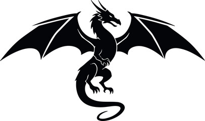 dragon icon isolated on white background mythical creature symbol fantasy illustration