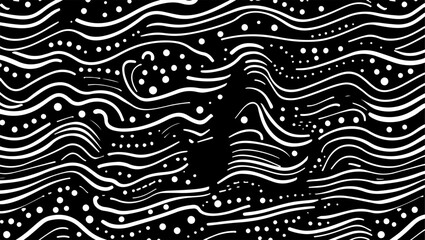 Monochrome Motion: Organic and Geometric Abstract Patterns" vector