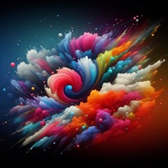 Two colors blending together creating a new huerepresenting crea