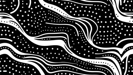 Monochrome Motion: Organic and Geometric Abstract Patterns" vector