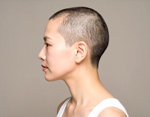 Fototapeta premium 坊主頭の女性 Generated image