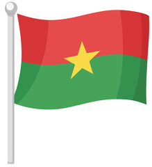 Flag of Burkina Faso - African Country Symbol with Golden Star Design
