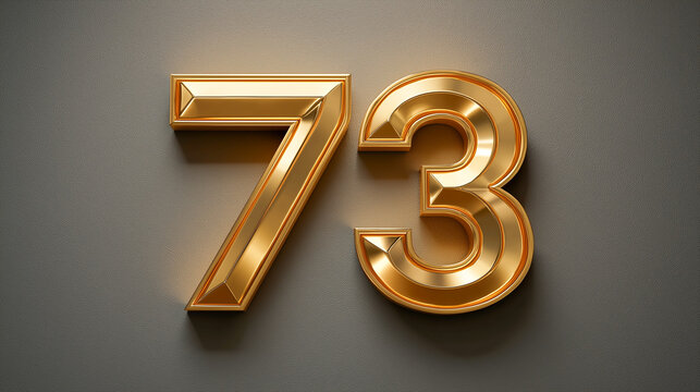 Golden number 73 in metallic design