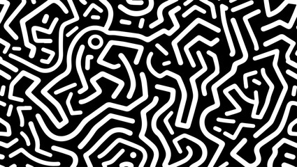 Monochrome Motion: Organic and Geometric Abstract Patterns" vector