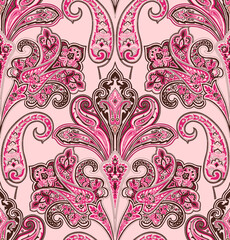 Traditional and ornamental, inspired by Persian and Indian textile designs,Colorful tie dye shibori print. Seamless hand drawn boho batik pattern. background. Modern batik