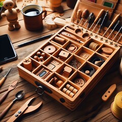Handcrafted Wooden Smart Organizer