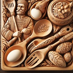 HandCarved Wooden Utensil Set