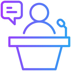 Public speaking icon for management productivity, business, website, application, printing, document, poster design, etc