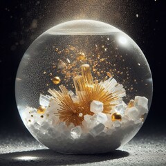 mm quartz sphere filled with deionized water and k gold microfla
