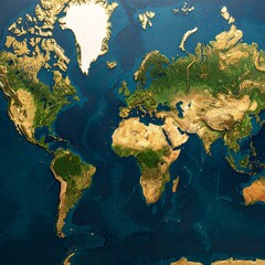 Obraz premium Detailed World Map