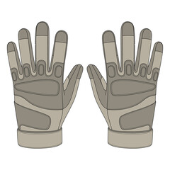 kids drawing Vector illustration tactical gloves cartoon isolated