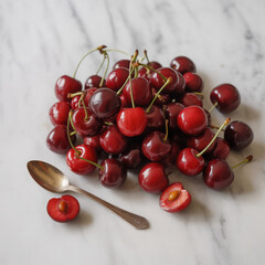 Delicious cherries cut ou