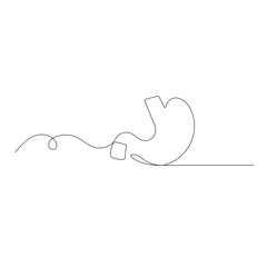 Stomach  icon   continuous one line drawing of outline vector illustration