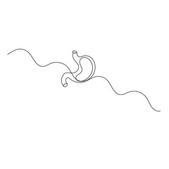 Stomach  icon   continuous one line drawing of outline vector illustration