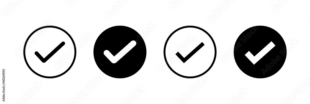 Fototapete a collection of black check mark icons with a transparent background