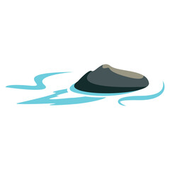 Stones in the river vector illustration element design