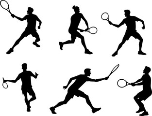 Tennis, players vector bundle