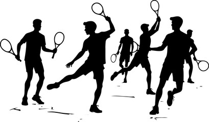 Tennis, players vector bundle