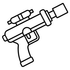 Water Blaster Line Art Icon