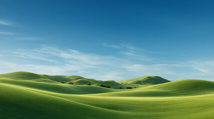 Abstrakte Darstellung grüner Hügel in sanften Wellen, minimalistische Landschaft 36907326 1