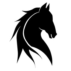 horse head silhouette vector

