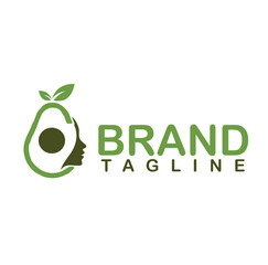 Eco Avocado Logo – Natural Food and Human Wellness Symbol Design
