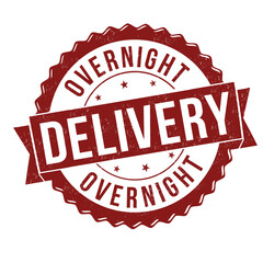 Overnight delivery grunge rubber stamp