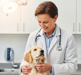 Professional Veterinarian Animal Care Portrait