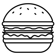 Clean Fast Food Line Icons