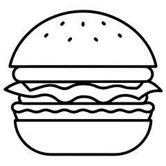 Clean Fast Food Line Icons