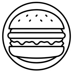 Clean Fast Food Line Icons