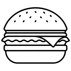 Clean Fast Food Line Icons