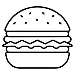 Clean Fast Food Line Icons
