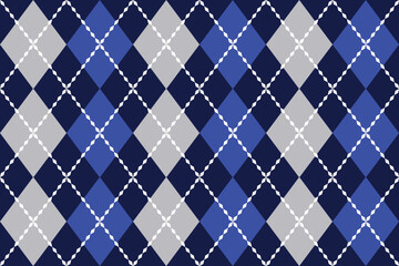 Seamless Argyle Pattern in Blue and Gray
