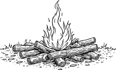 Burning candle and cigarette sketch vector art illustration featuring black branches and Christmas decoration