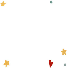  Watercolor illustration, PNG, cute stars and dots decor	