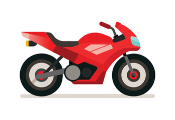 Sleek Red Motorcycle Illustration Modern Transportation Design Stylish Motorbike Graphic Vector Image Clean and Minimalist Concept Sporty Vehicle Representation Automotive Industry Symbol