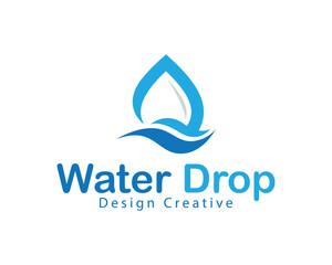 Fototapeta premium water drop logo creative design concept wave business