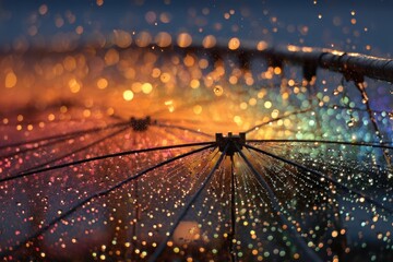 Rainbow Rain Umbrella Closeup