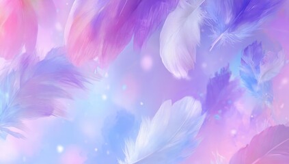 Obraz premium Delicate pastel feathers in soft, ethereal light.