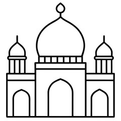 Clean Outline Islamic Mosque Design