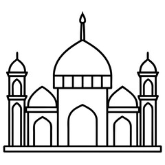 Clean Outline Islamic Mosque Design