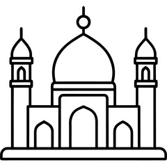 Clean Outline Islamic Mosque Design